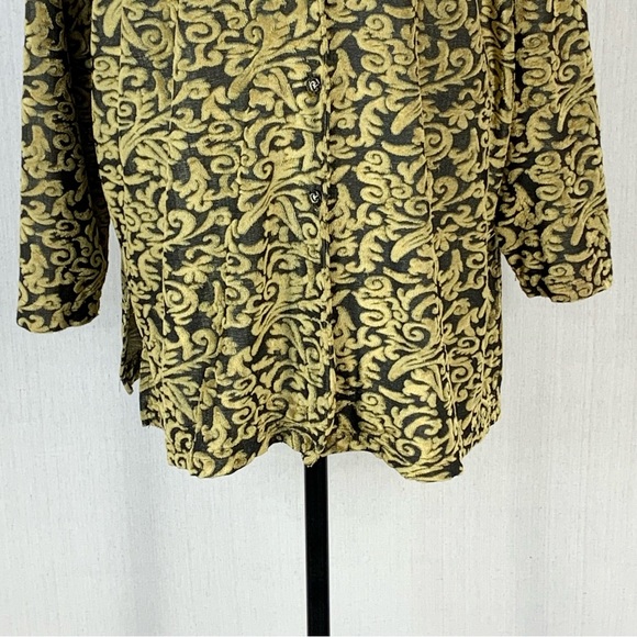 Diane Von‎ Furstenberg~Women's Velvet Scroll Long Sleeve Button Up Blouse~Sz 3X - Picture 4 of 12